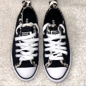 Converse Black/Tan Leopard Girls Size 2